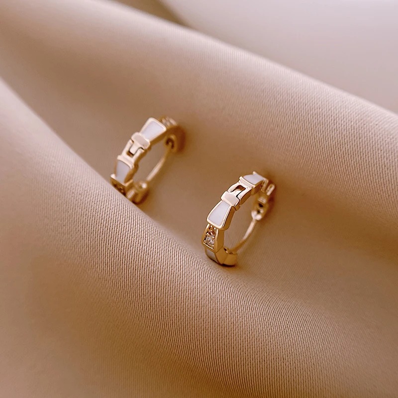 

Korean Fashion Titanium Steel Non-fading Simple and Exquisite Earrings for Women Classic Jewelry Party Student Gift Earrings