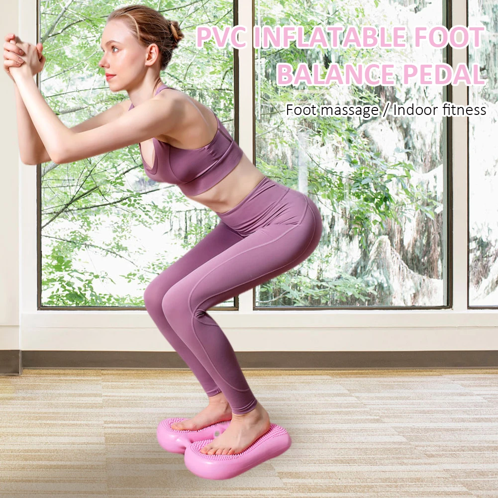 

PVC Inflatable Stepper Anti-Slip Foot Balance Trainer Wobble Cushion with Needle Pump for Indoor Exercise Fitness Gym Pilate