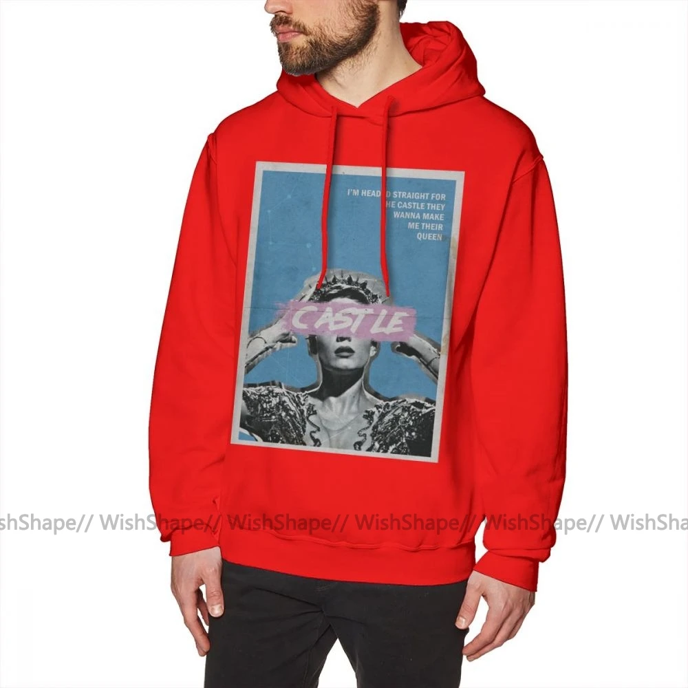 Halsey/толстовка с капюшоном с замком Halsey; Мужская Уличная одежда; пуловер с капюшоном; красивая зимняя фиолетовая длинная хлопковая толстовка большого размера - Цвет: Red