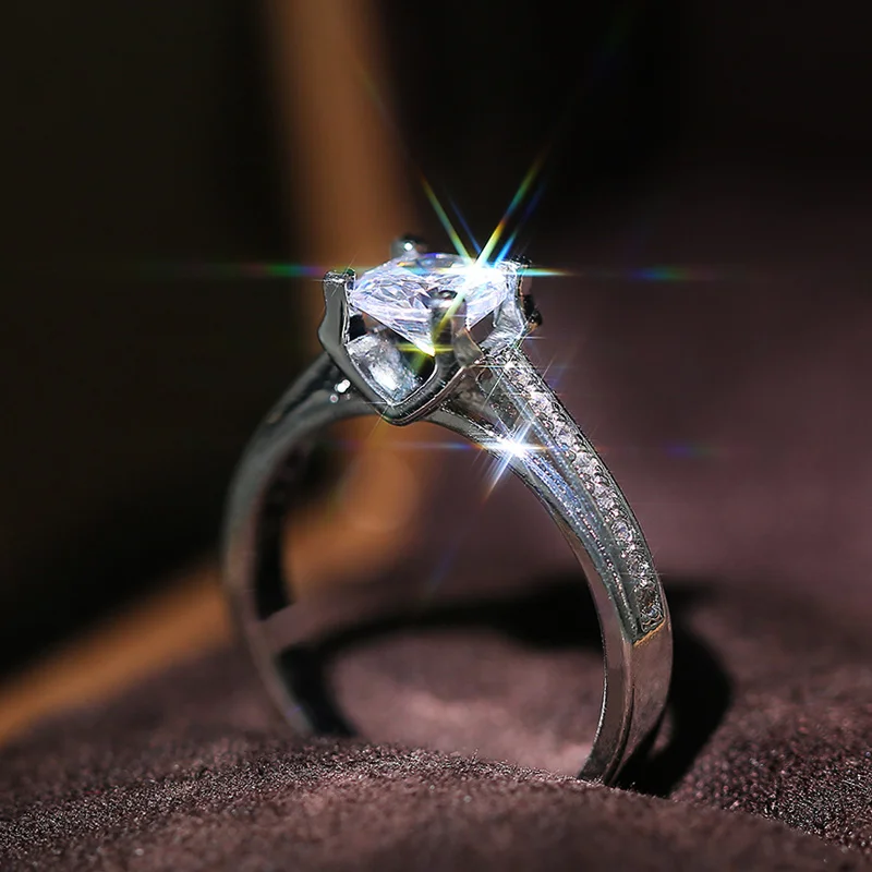 Huitan роскошное круглое циркониевое хрустальное кольцо на палец для невесты