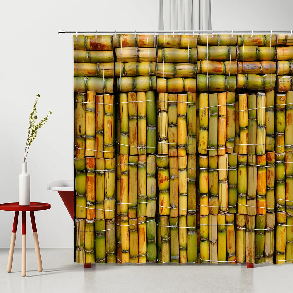 Из мультфильма Холодное сердце каменная Ванна Шторы 3D Зеленый бамбук и цветок