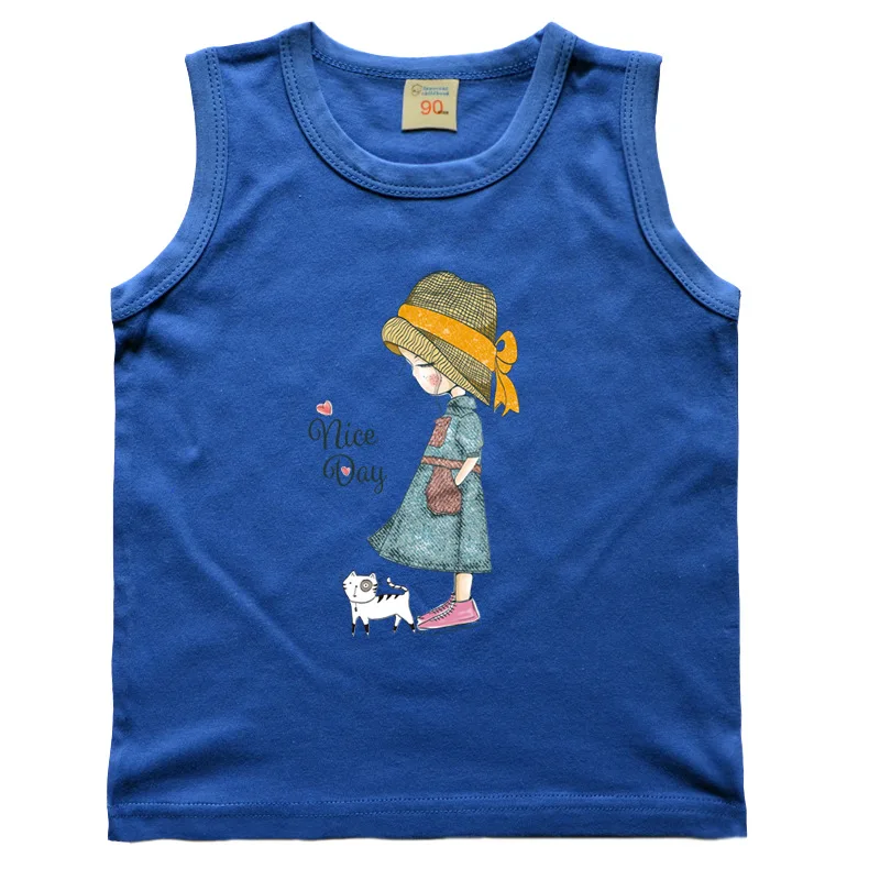 Summer Cartoon Harajuku Princess Print Baby Girls sleeveless T Shirt Funny Casual Clothes multiple colour Children Tshirt Tops | Детская