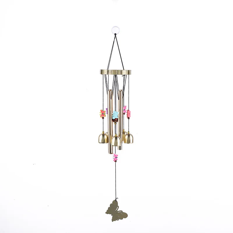 

Wooden butterfly Outdoor Living Wind Chimes metal aluminum hanging bell Yard Garden Tubes Bells home balcony garden hanging deco