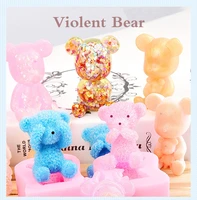 1pc cute bear sugar silicone mould crystal resin epoxy molds jewelry pendant art diy craft decorations tools