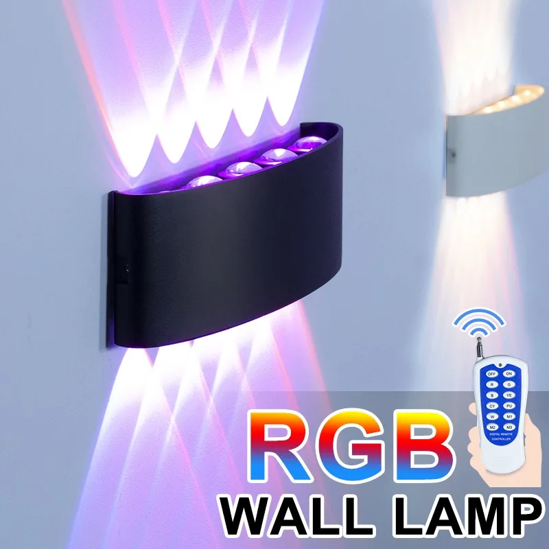 

Светодиодные настенные лампы с RGB-подсветкой, декоративное освещение для комнаты, алюминиевое освещение без мерцания, с дистанционным упра...