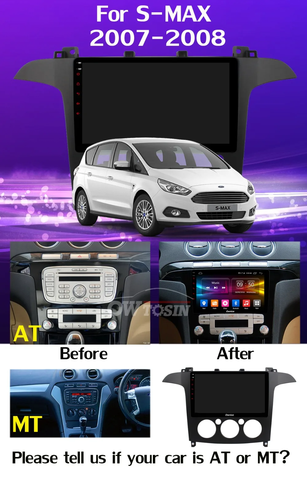 360°Pano ram ic 4×камера 4G LTE 4 ГБ ОЗУ+ 32 ГБ Android 9,0 ips Автомагнитола для Ford S-Max S Max 2007 2008 gps Navi DSP CarPlay