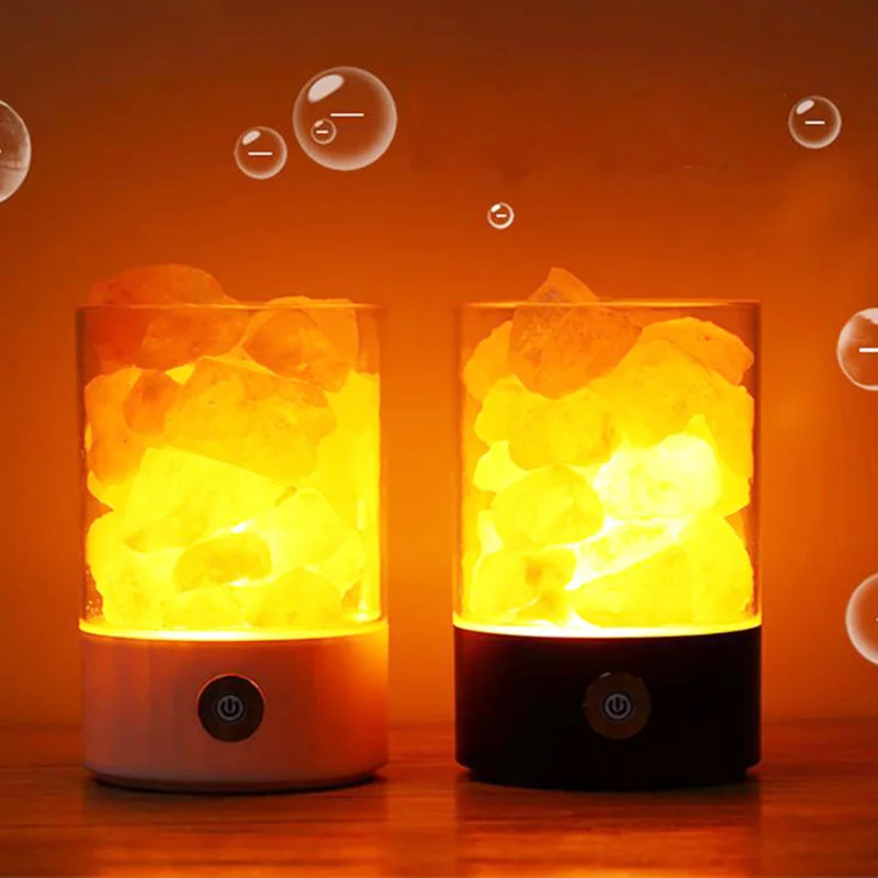

Natural Himalayan Salt Lamp Crystal Salt Lamp Air Purifier Mood Creative Indoor Decor Warm Light Led Table Tamp USB Lava Lamp