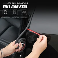 tesla model 3 full car seal car door seal strip kit soundproof noise insulation weather strip sealing exterior accessories