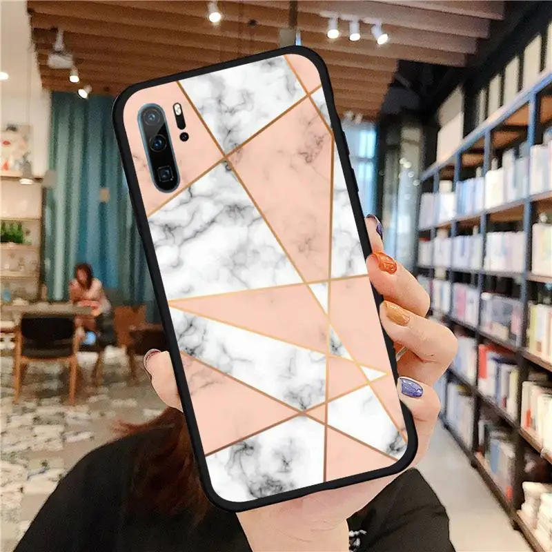 

Marble PlaidSmooth luxury Phone Case For Huawei honor Mate P 9 10 20 30 40 Pro 10i 7 8 a x Lite nova 5t Soft silicone funda