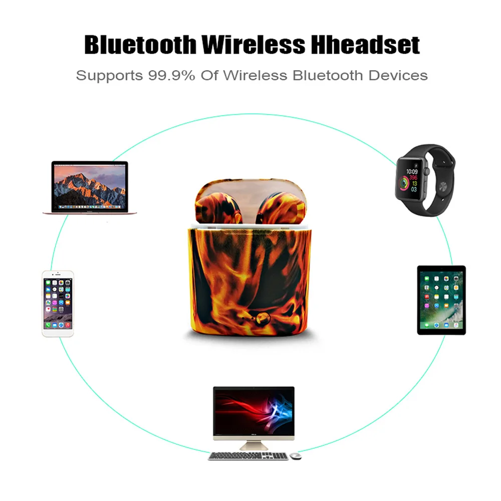 Обновленные мини наушники TWS 7s с Bluetooth Спортивная гарнитура микрофоном и громкой