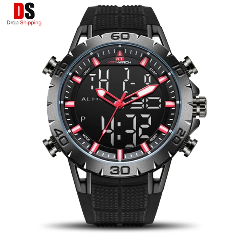 Big wrist Digital Men Military Watch 50m Waterproof Wristwatch LED Quartz Clock Sport Watch Male Watches Men Relogios Masculino