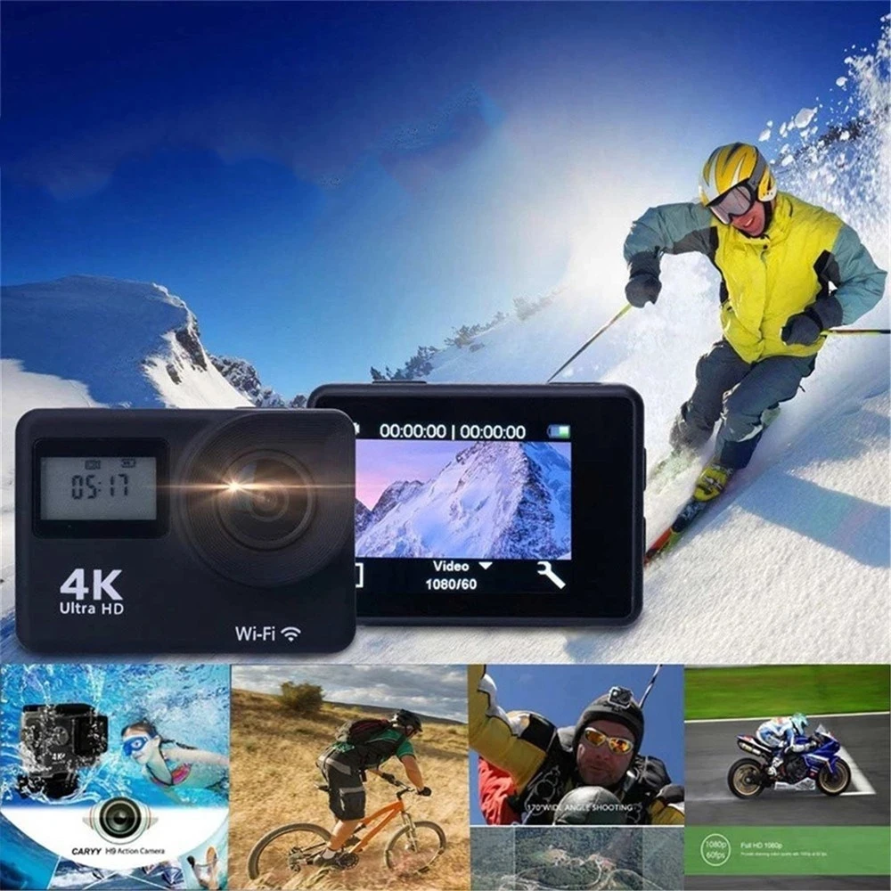 Скидка Экшн-камера 4K Ultra HD с сенсорным экраном, Wi-Fi, 30 кадров/с