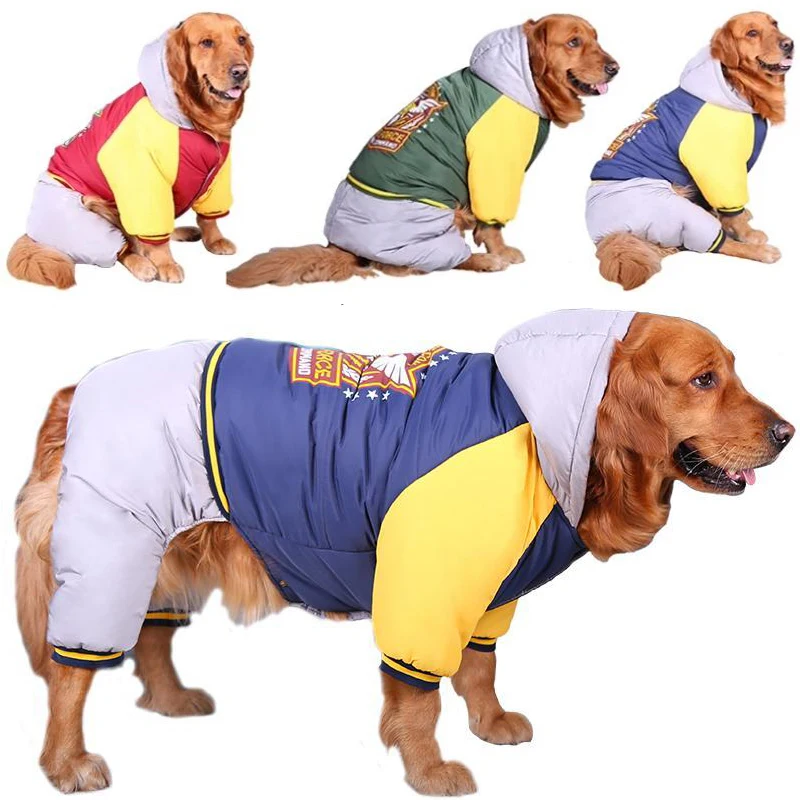 

Dog Clothes Winter Baseball Dog Jackets Warm Labrador Pet Clothes For Big Dogs Clothes Alaska Ubranka Dla Psa Dog Hooded Coat