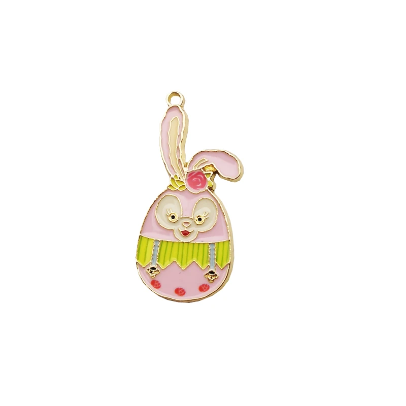10 шт. металлический Bunny Подвески капли масла животных Кролик Эмаль "сделай