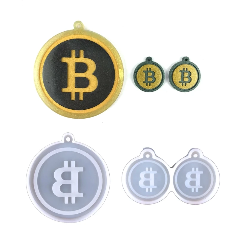 

Биткойн-брелок, рандомные серьги ручной работы, Подвески, поделки, ювелирные изделия, литые инструменты