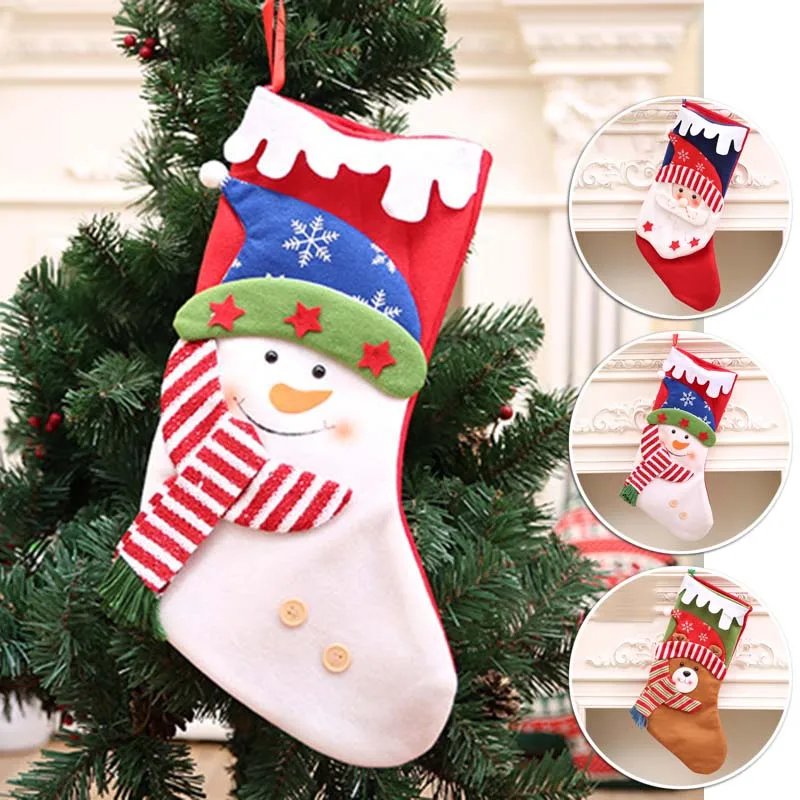 Рождественский чулок мини-носок Санта Клаус конфеты подарок мешок
