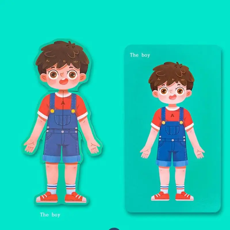 Boy Малыш Boby познавательная игрушка набор Монтессори структура человеческого тела головоломка обучающая познавательная Развивающая игра игрушки для детей Подарки - Цвет: Boy