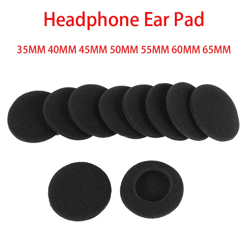

2pcs Ear Pad Headphone Replacement Foam Pad Ear Pad Sponge 35MM 40MM 45MM 50MM 55MM 60MM 65MM Soft Sponge Earphone Cover EarPads