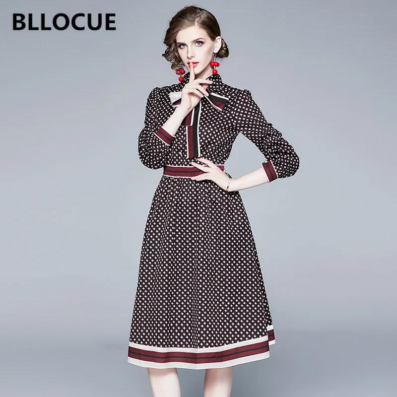 Модное дизайнерское подиумное винтажное платье BLLOCUE осень 2020 женское элегантное
