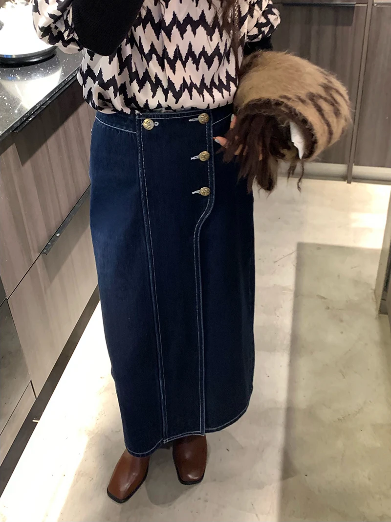 

Женские Асимметричные джинсовые шорты, повседневные универсальные мини-юбки а-силуэта с высокой талией, уличная одежда в стиле Instagram, весна-...