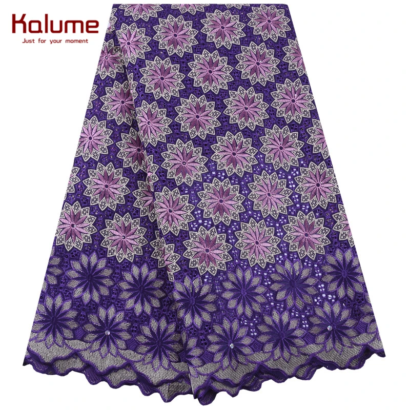 Высококачественная Африканская Хлопковая кружевная ткань Kalume с отверстиями