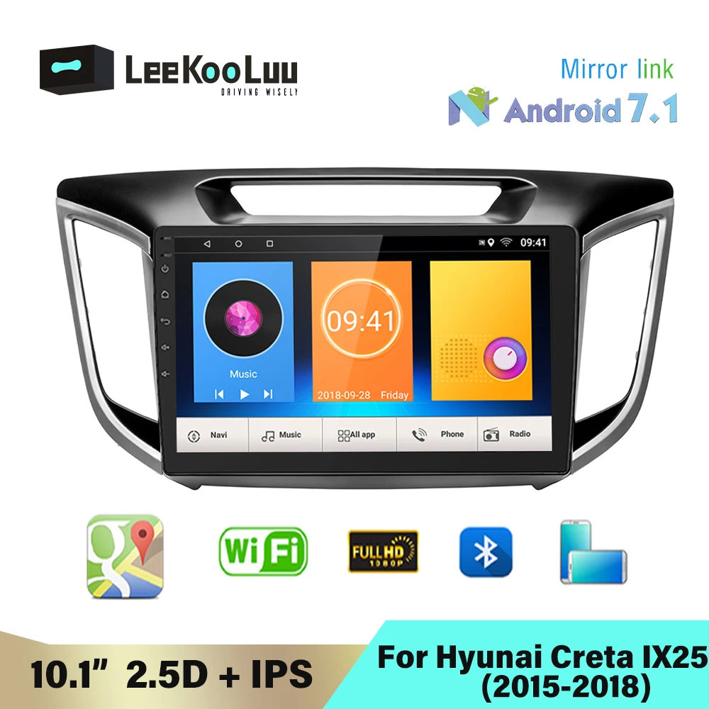 Автомагнитола LeeKooLuu 2 din 10 1 дюйма GPS без dvd для Hyundai Creta ix25 2015-2018 | Автомобили и
