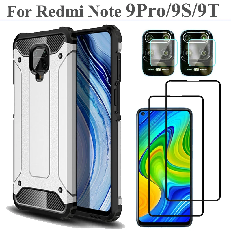 

3~5Pcs Case for Redmi Note 9 Pro 9S Xiaomi Note 9T Redmi 9T 9A 9 Pro Silicone+Plastic Case Bumper Durable Cover Redmi Note9 Pro