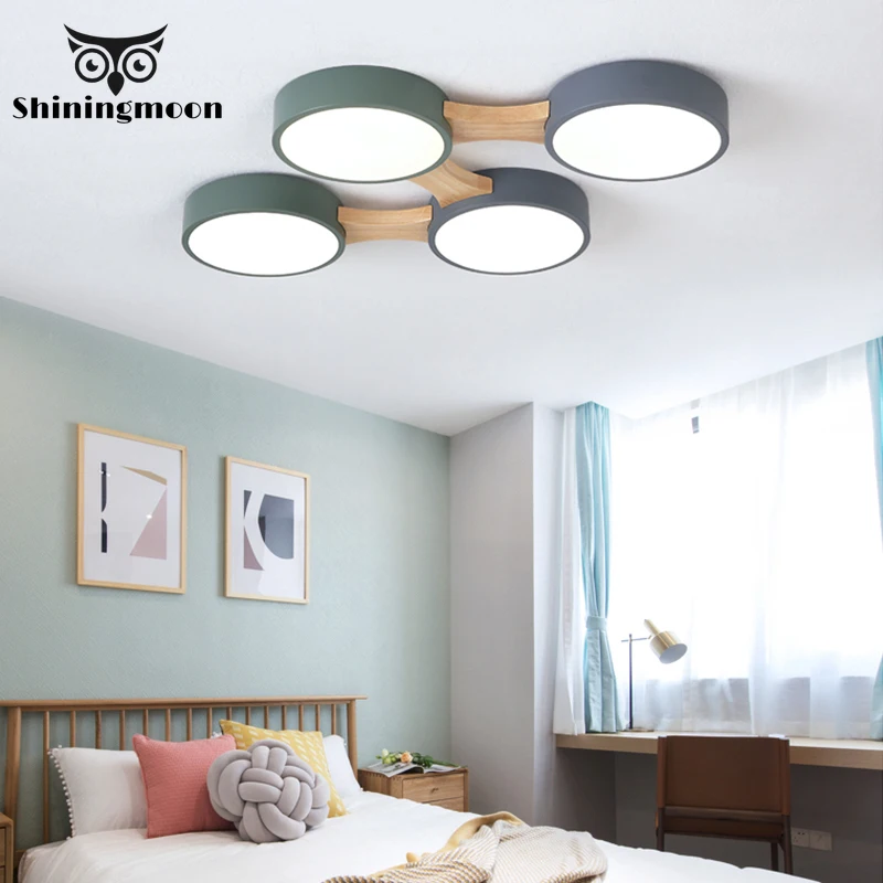 Скандинавский модный светодиодный потолочный светильник 220 В круглый