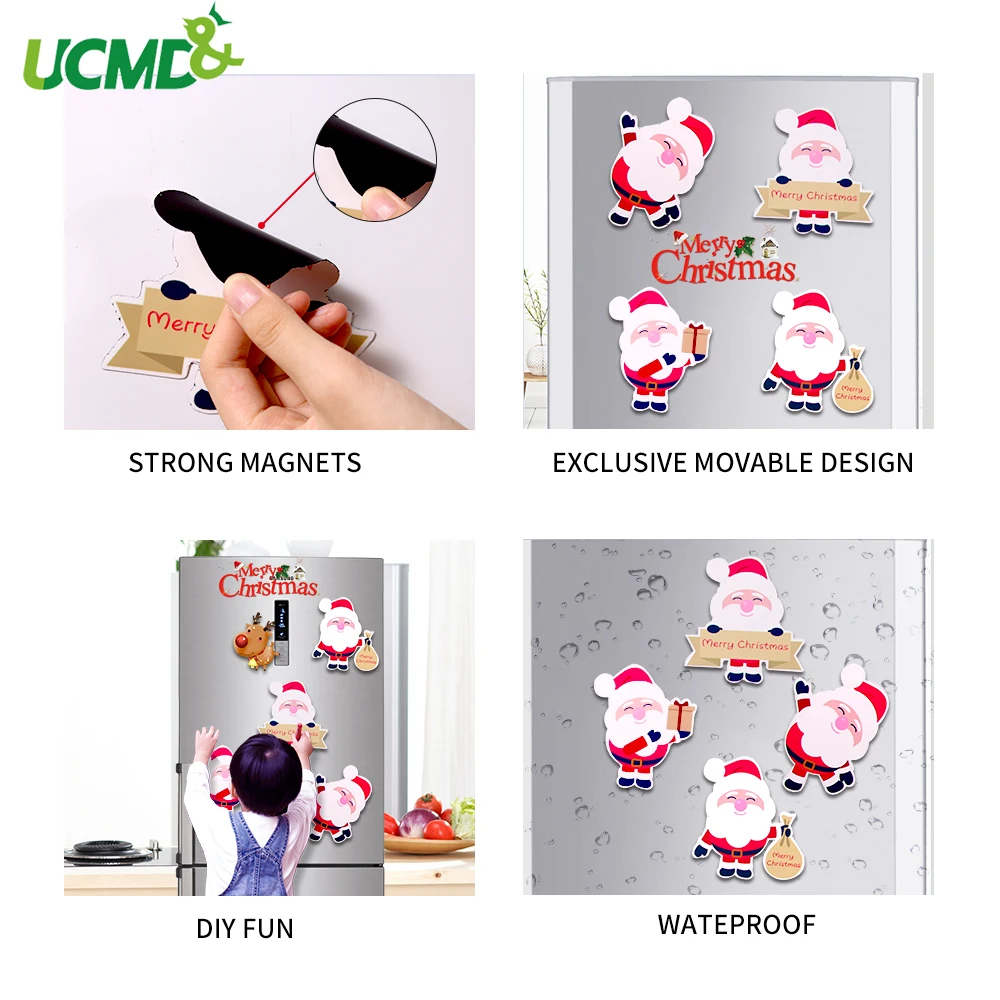 Санта Клаус Наклейки на холодильник рождественские наклейки украшения наклейка