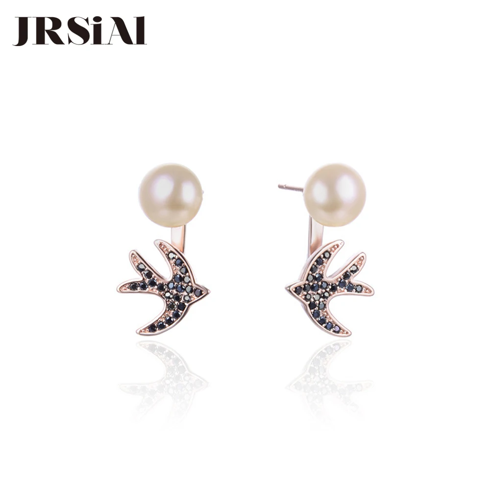 JRSIAL женские серьги с жемчугом циркониевые корейские популярные бусинами |