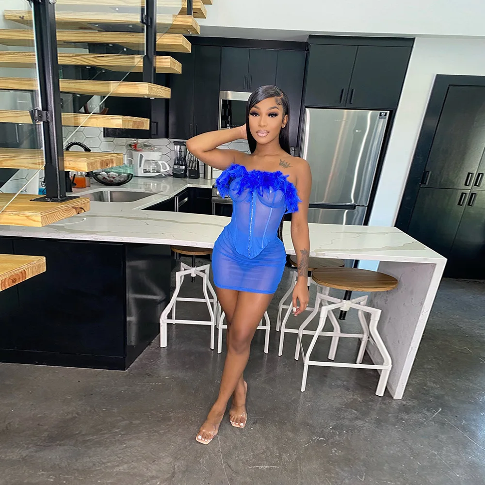 EWSFV 2022 летний женский новый сексуальный ночной клуб однотонный прозрачный топ