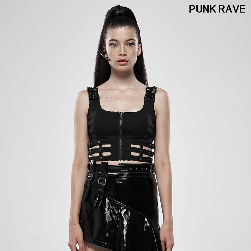 Классический вязаный короткий жилет из лакированной кожи с вырезами модная