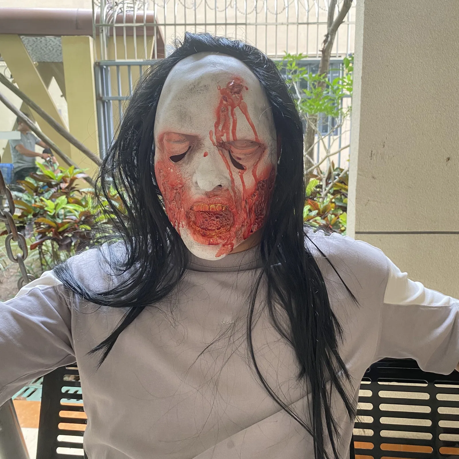 Маска с ужасным лицом зомби плохое лицо для Хэллоуина страшное страшная черная