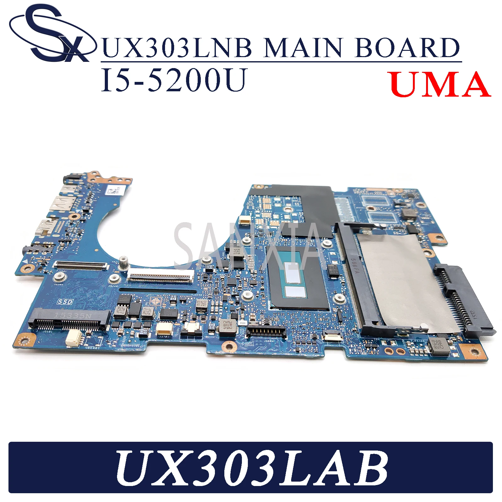 

KEFU UX303LNB Laptop motherboard for ASUS UX303LAB UX303LA UX303LN UX303LB UX303L original mainboard DDR3L 4GB-RAM I5-5200U UMA