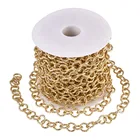 Алюминиевый Rolo цепи Белчер цепи для изготовление браслета ожерелья DIY текстурированная несварные светильник Золото 11,5x2 мм; Около 10 мрулон