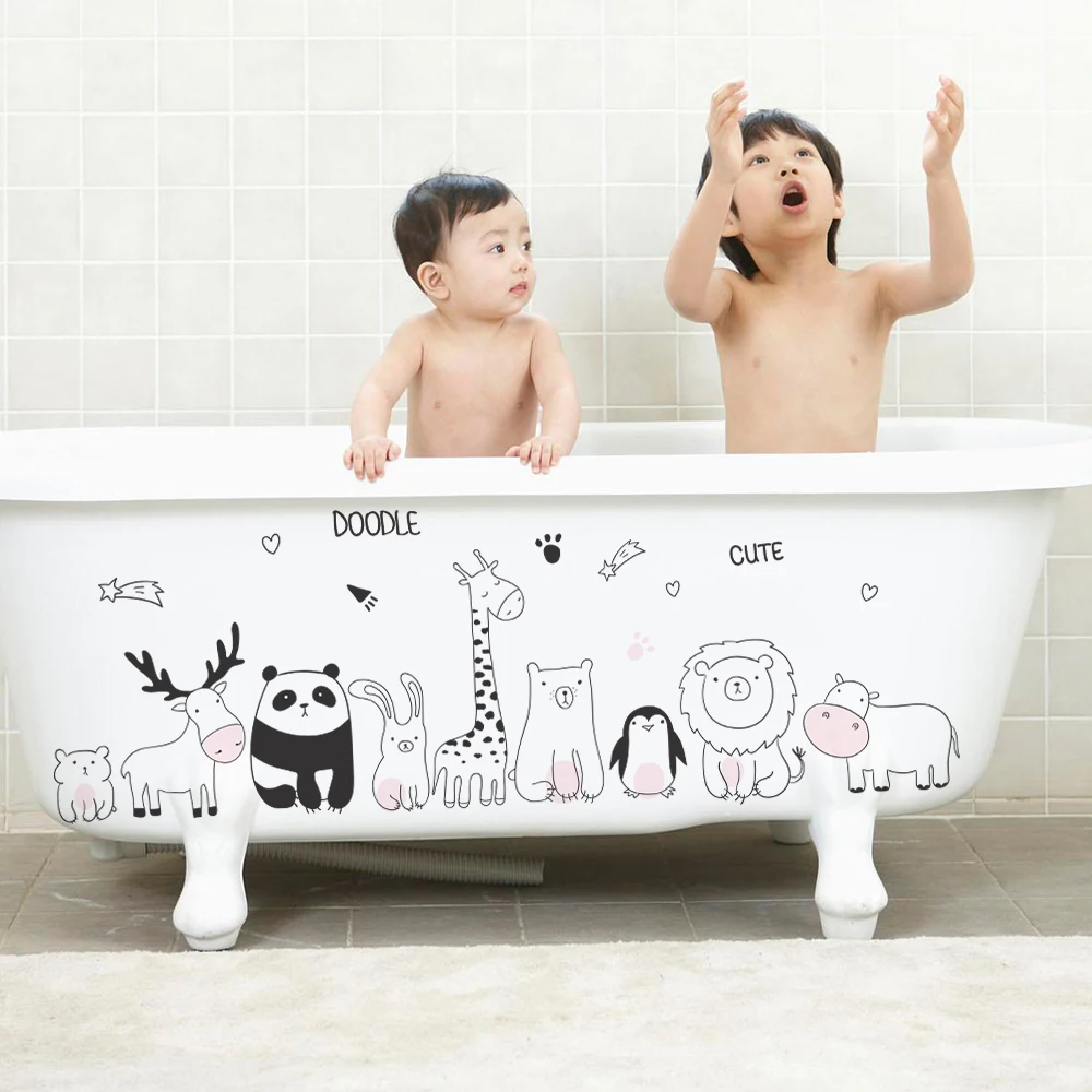 Горячие скандинавские Мультяшные животные настенные Стикеры для девочек