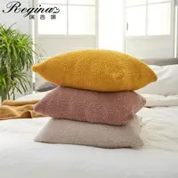 REGINA Hairy Fluffy Sofa Cushion Cover 45*45 Decorative Soft Cozy Microfiber Knitted Nordic Downy Bed Throw Pillow Case Covers