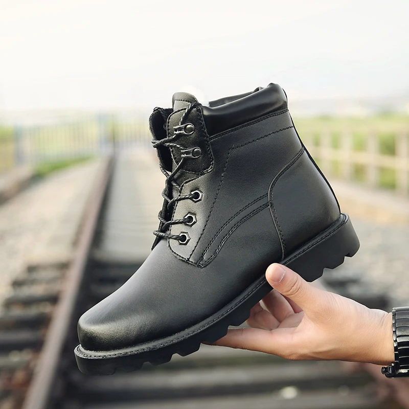 

Natural Wool Men Boots High Quality Leather Men Military Boots Super Warm Men Winter Shoes Waterproof&Non-slip Men Snow Boots
