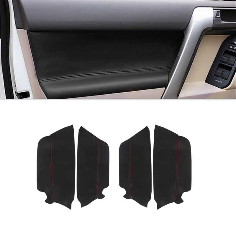 

For Toyota Prado 2010 2011 2012 2013 2014 2015 2016 2017 2018 4pcs Microfiber Leather Interior Door Panel Cover Protection Trim
