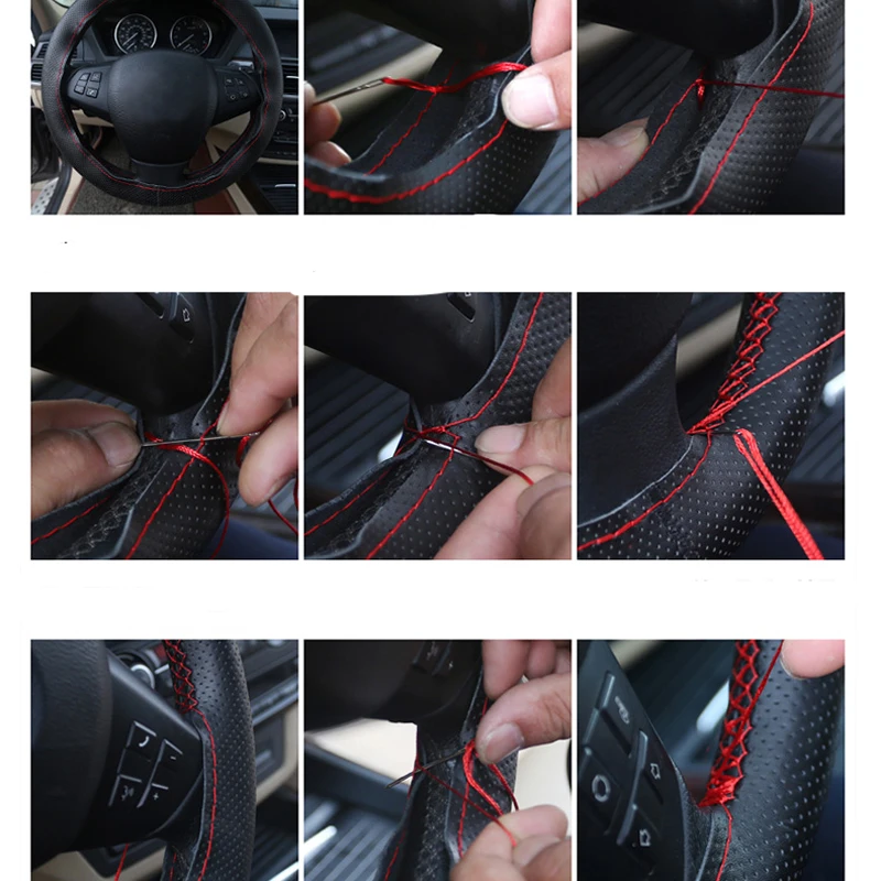 Приблизительный Диаметр 38 см Оптовая поставка вязаного кожаного рулевого колеса