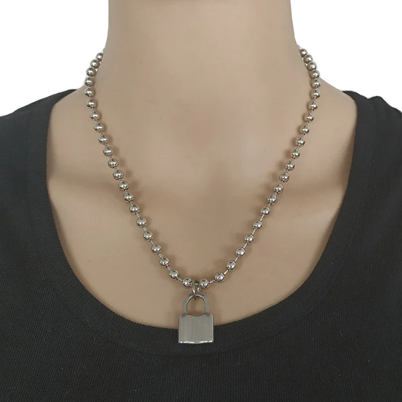 Мужские Базовые цепи из нержавеющей стали круглое ожерелье унисекс с бусинами и
