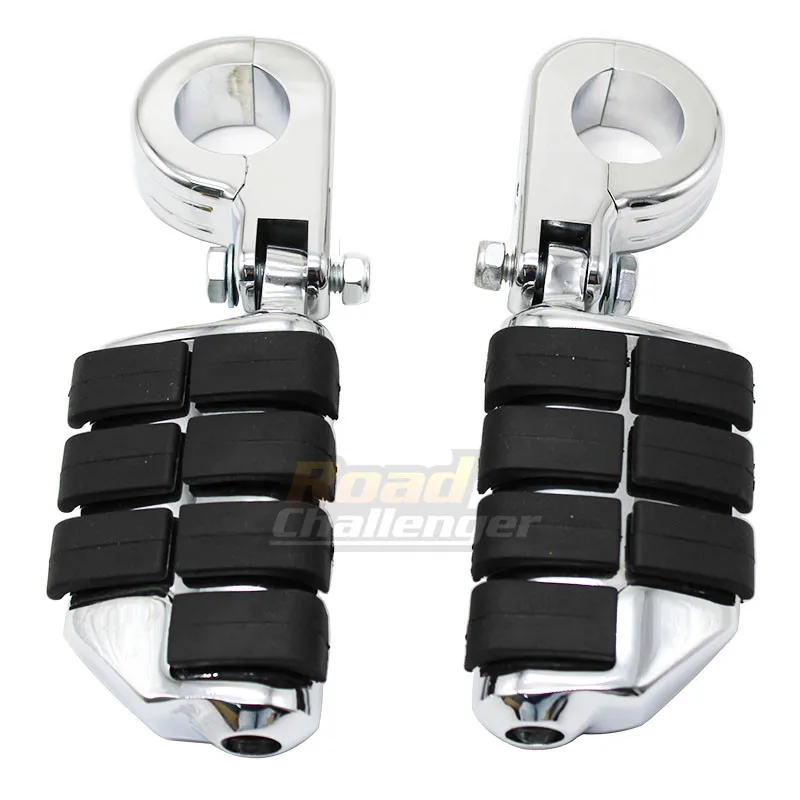 Хромированные подножки для ног мотоцикла с креплением 1,2" 32 мм для Harley Sportster Softail Suzuki Yamaha Honda GL1500