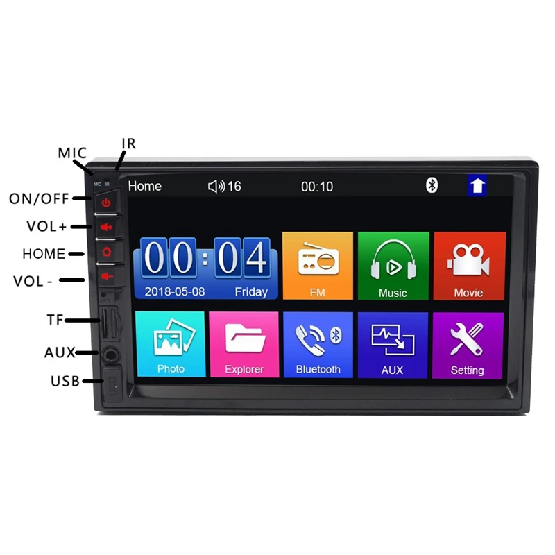 2 Din Автомобильный мультимедийный Радио Hd 7 дюймов контакт Sn стерео Bluetooth 12 В 2Din Fm Iso