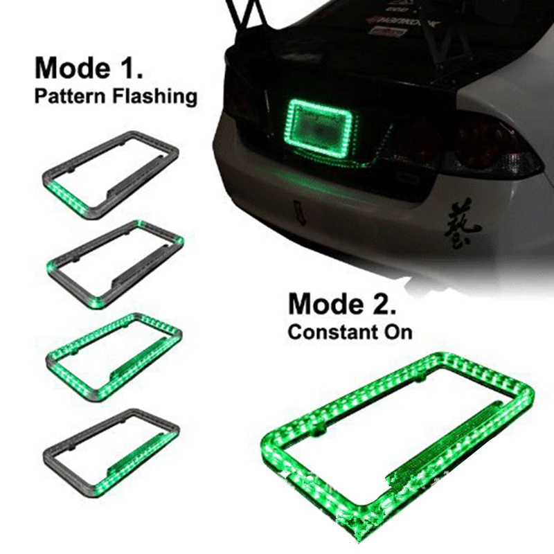 

LED LIGHT USA License Plate Universal Aluminum Car Styling License Plate Frame For Car Number Plate Holder Licence Light USA