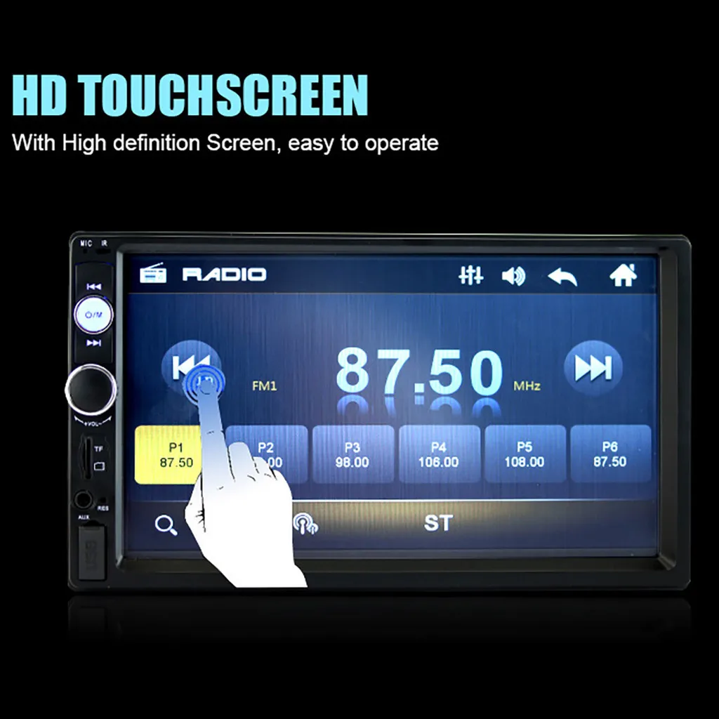 7 дюймов Универсальный Автомобильный мультимедийный плеер 2 Din Радио HD Bluetooth MP5