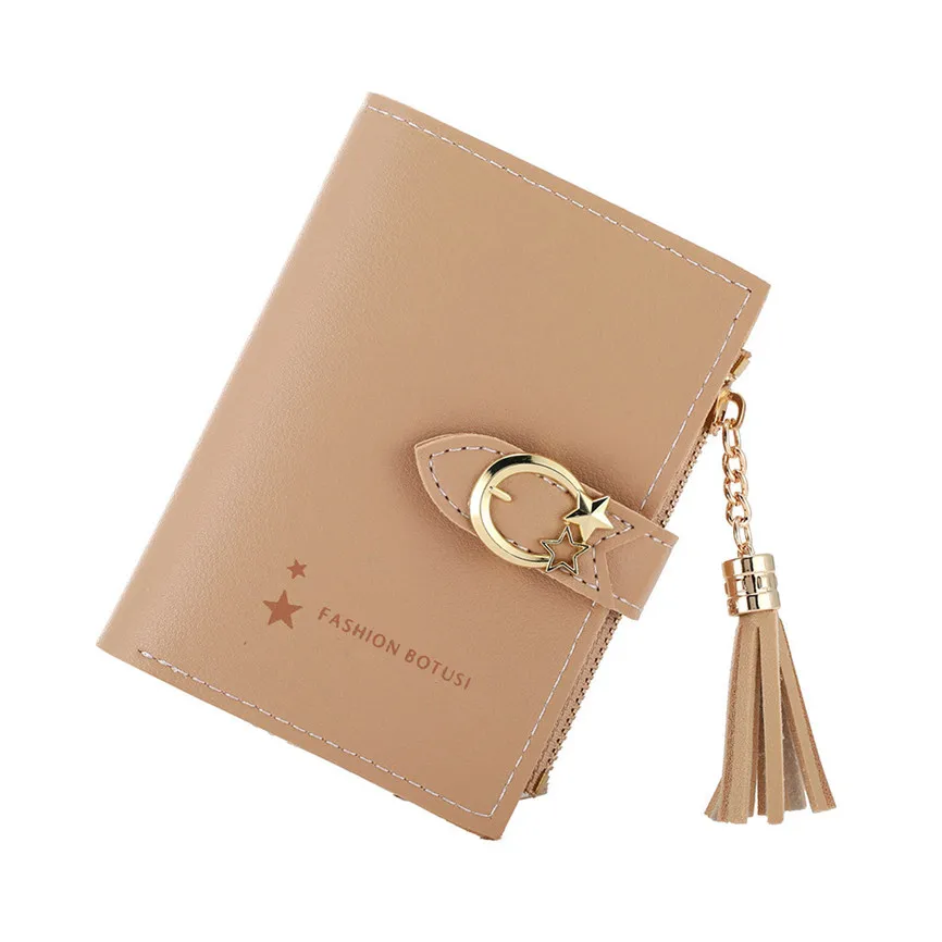 Женский бумажник ретро женский кошелек с пряжкой кисточка два сложения монета