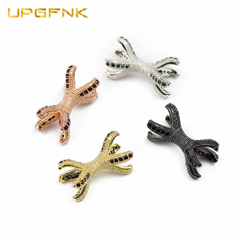 UPGFNK черный циркон двойная яркость медные бусины-спецсеры закрепка CZ подвески