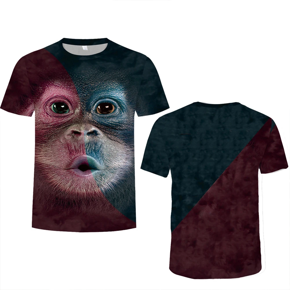 

2021 Summer New Men T-Shirt 3D Monkey Printed Funny Graphic Tees Cool T-Shirt Creative Fashion Personality Top Casual T-Shirts