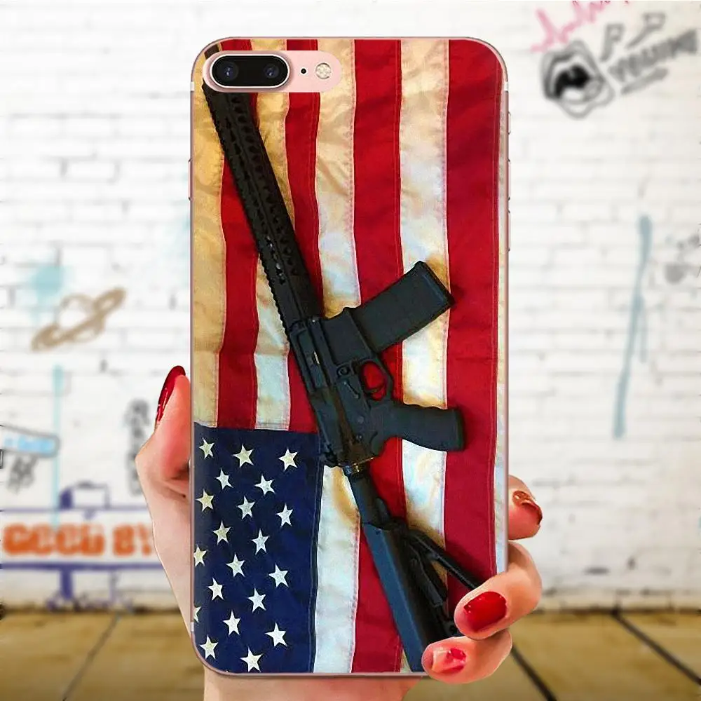Винтовки Ar 15 пистолеты мягкие ТПУ чехлы для телефонов Galaxy Grand A3 A5 A7 A8 A9 A9S On5 On7 Plus Pro
