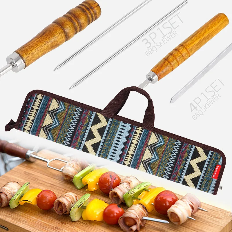 BBQ 7 шт. Нержавеющая сталь вилки для обжаривания с мешком Кемпинг Горячая куриные